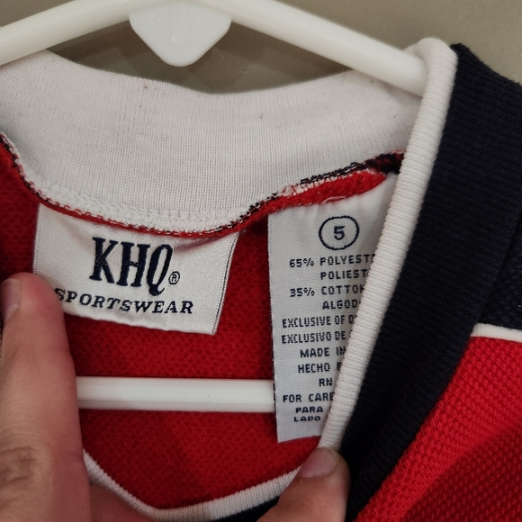 KHQ Vintage Stiched Football Long Sleeve Toddler Shirt Size 5 Red - Picture 3 of 3